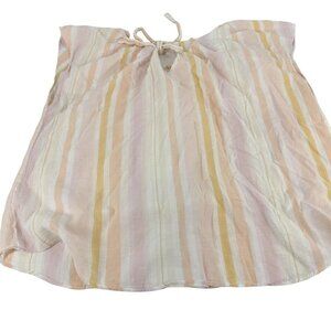 Lauren Conrad Pastel  Vertical Stripe Lightweight Blouse Size XL 100% Cotton